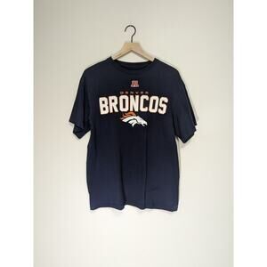 Denver Broncos Logo NFL TEAM APPAREL Mens T-shirt L Large Shirt Blue